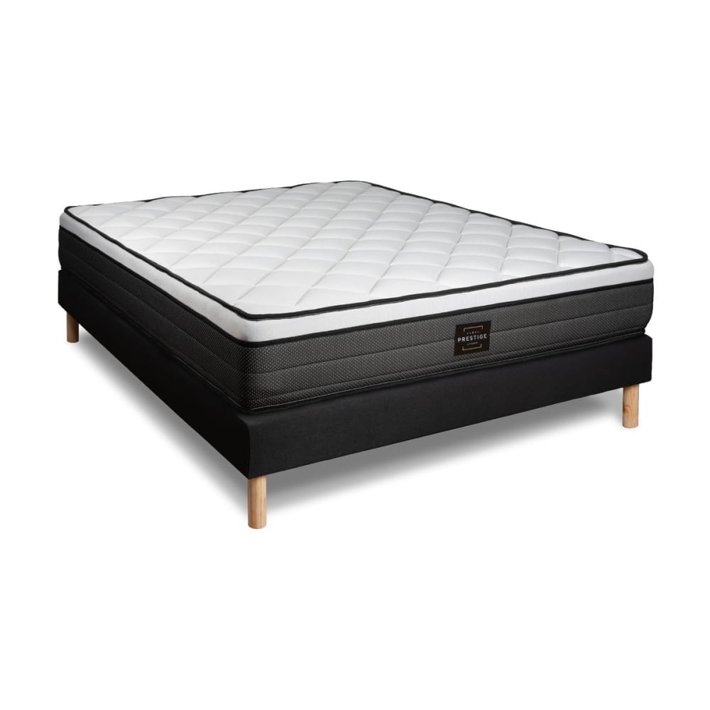 Ensemble 160x200 ressorts et mémoire de forme sommier noir - Maisons du Monde