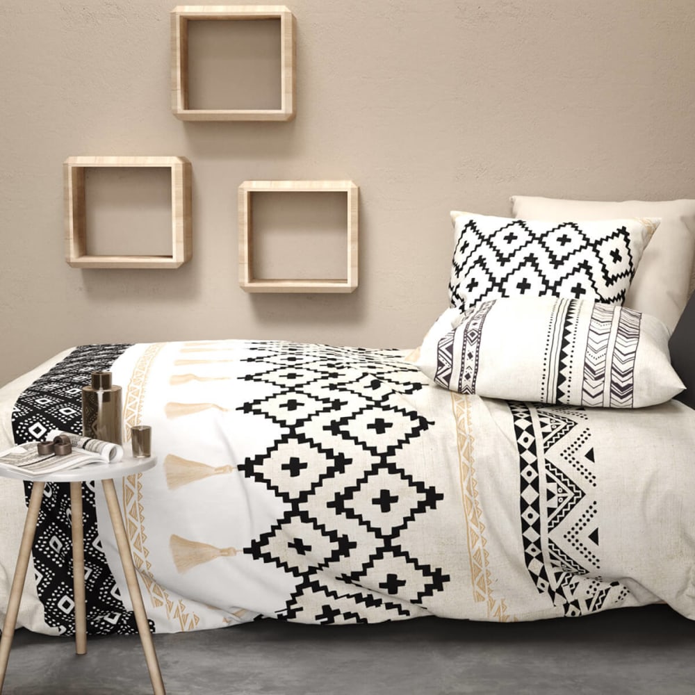 Parure de couette 100% coton 57 fils imprimée 240x220cm 2 taies - Maisons du Monde