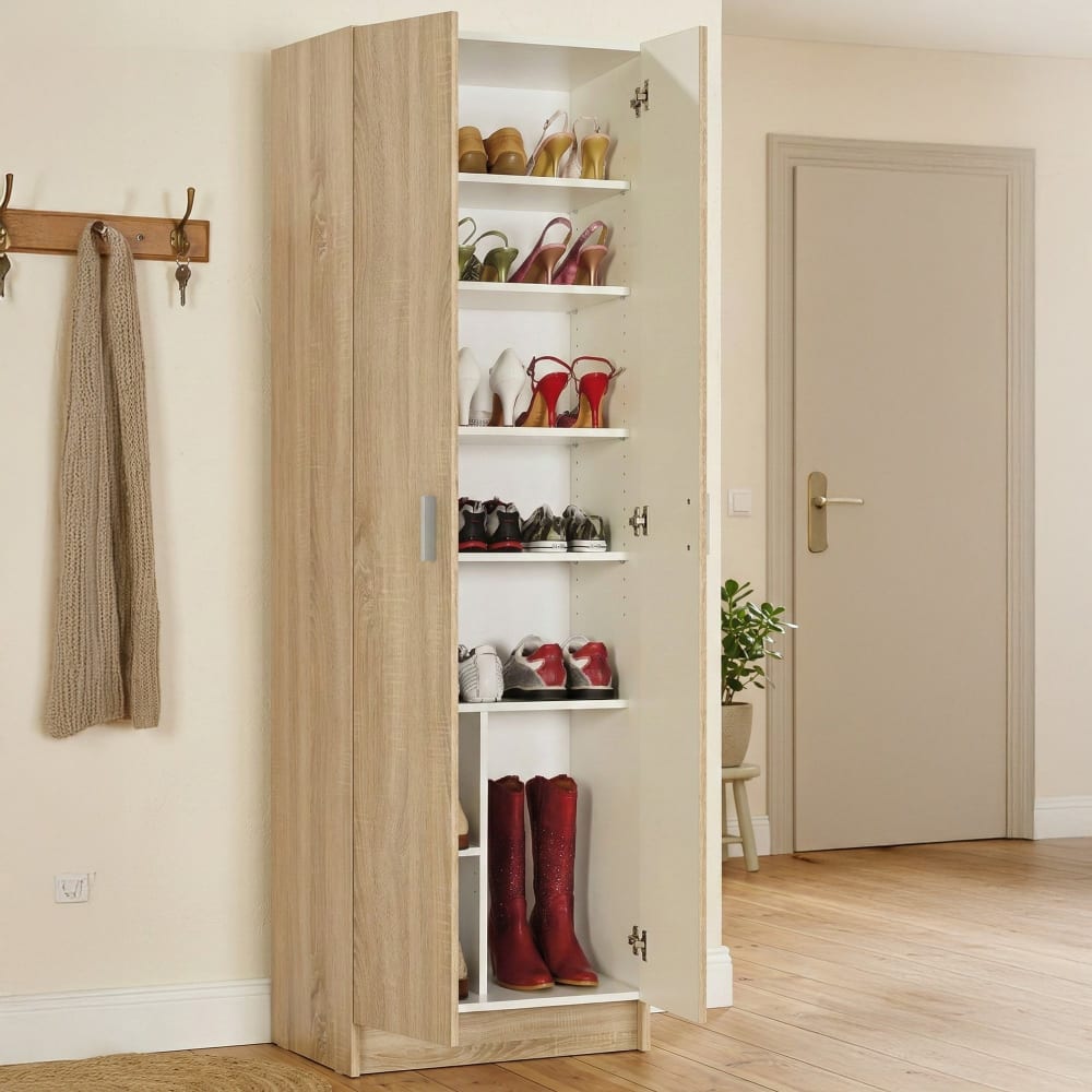 Armoire polyvalente à 2 portes effet bois beige 59x37 cm - Maisons du Monde