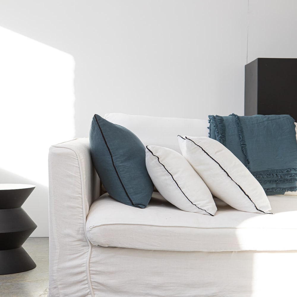 Taie d'oreiller en percale de coton blanc 65x65 cm — vue 3