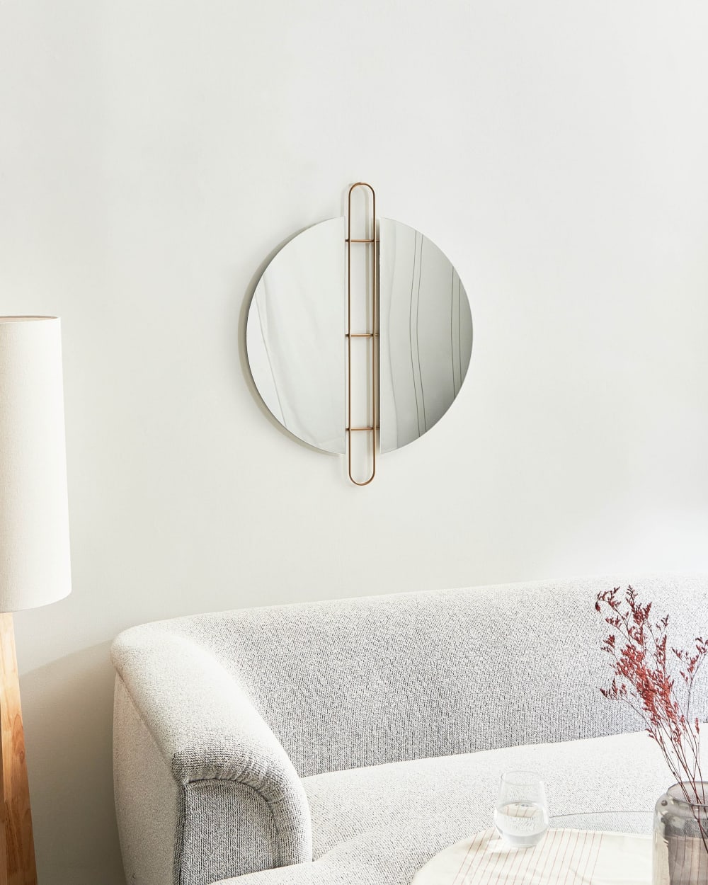 Miroir en métal doré 65x52