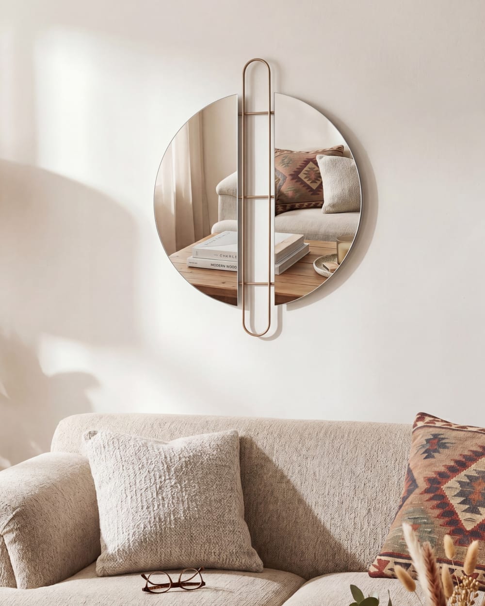 Beliani Wandspiegel aus Metall 65 x 52, gold style modern - Metall
