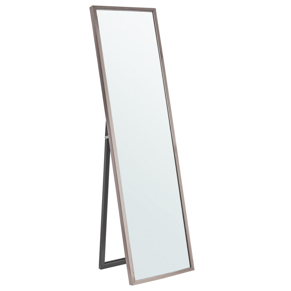 Miroir sur pied en matériaux synthétiques argenté 140x40