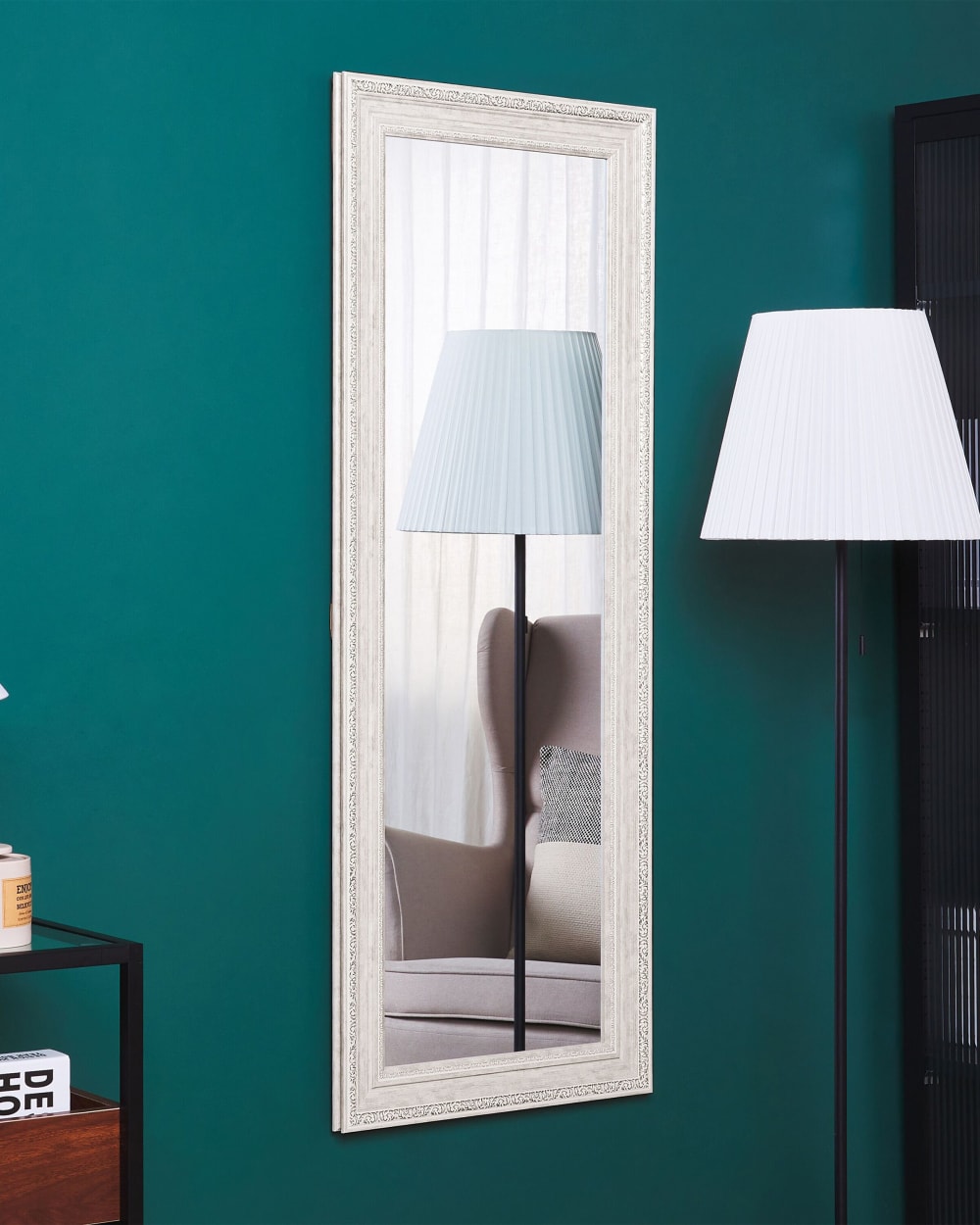 Beliani Wandspiegel aus Kunststoff 130 x 50, beige style classic chic - Pvc - Polyvinlychlorid