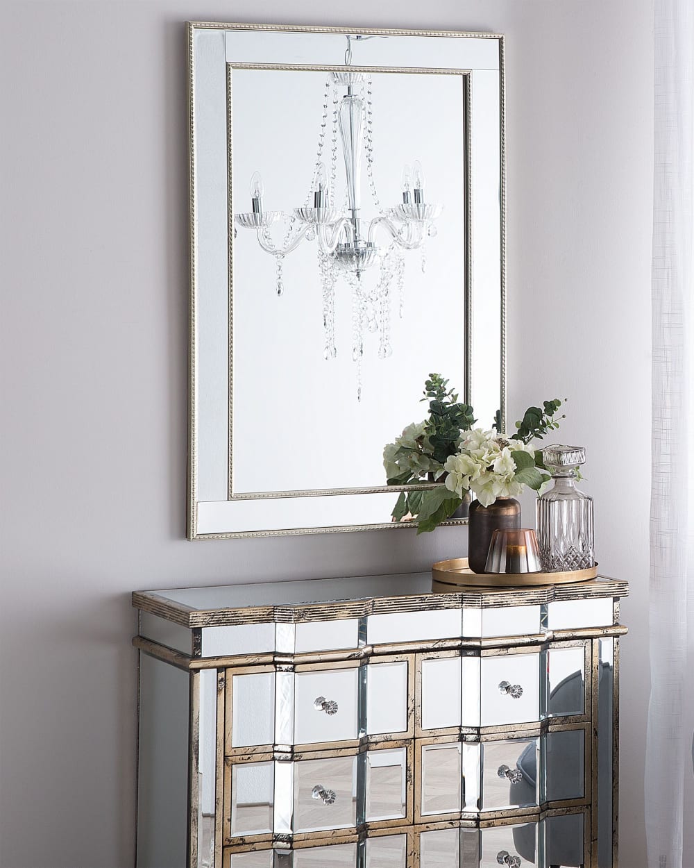 Miroir en matériaux synthétiques argenté 90x60