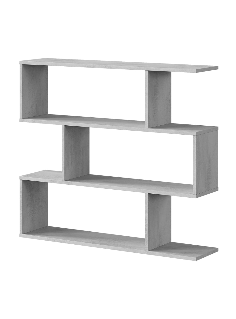 Silk road libreria hampton 110x24x97h cm grigio cemento 3 ripiani inst - Modello Contemporaneo - Grigio - LEGNO