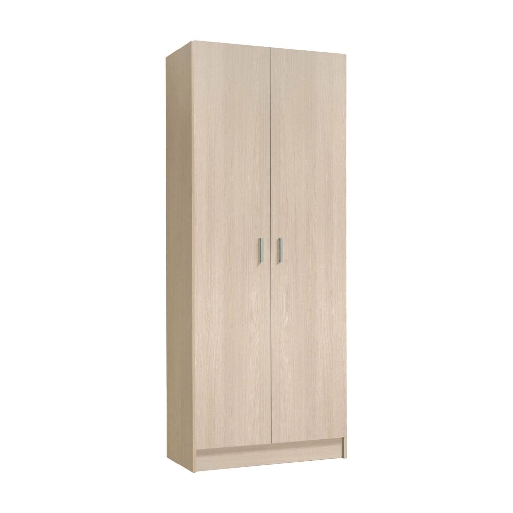 Armoire polyvalente à 2 portes effet bois beige 73x37 cm