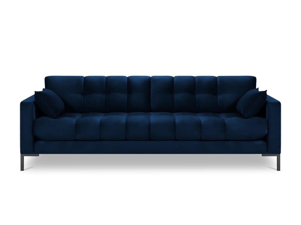 Canapé 4 places en tissu velours bleu roi - Maisons du Monde