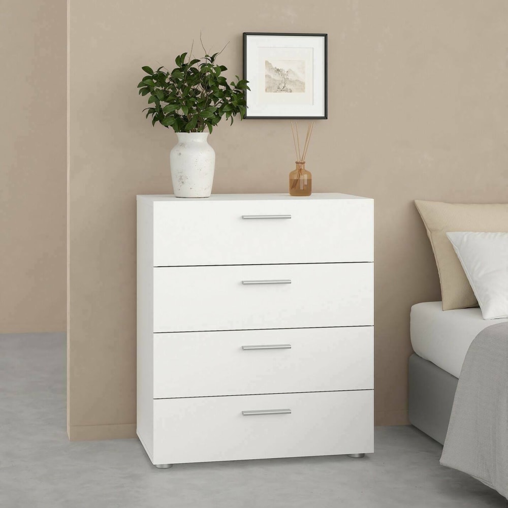 Commode effet bois blanc 70x40 cm