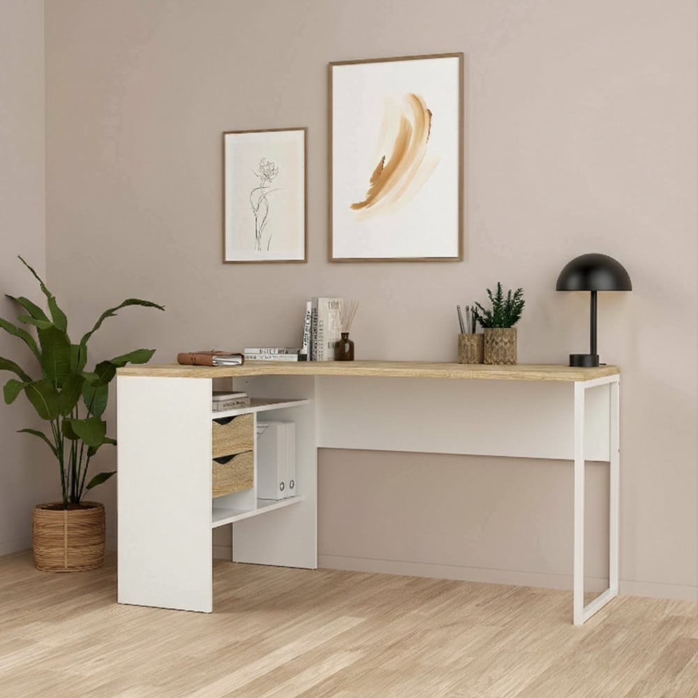 Bureau effet bois blanc 145x81 cm - Maisons du Monde