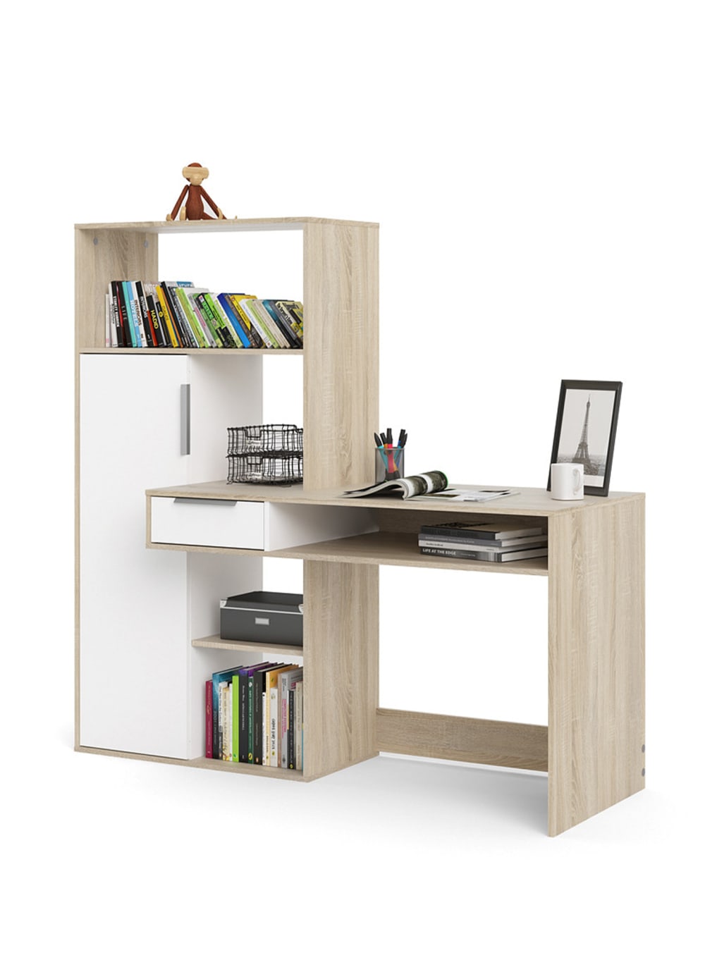 Bureau effet bois blanc 163x60 cm - Maisons du Monde