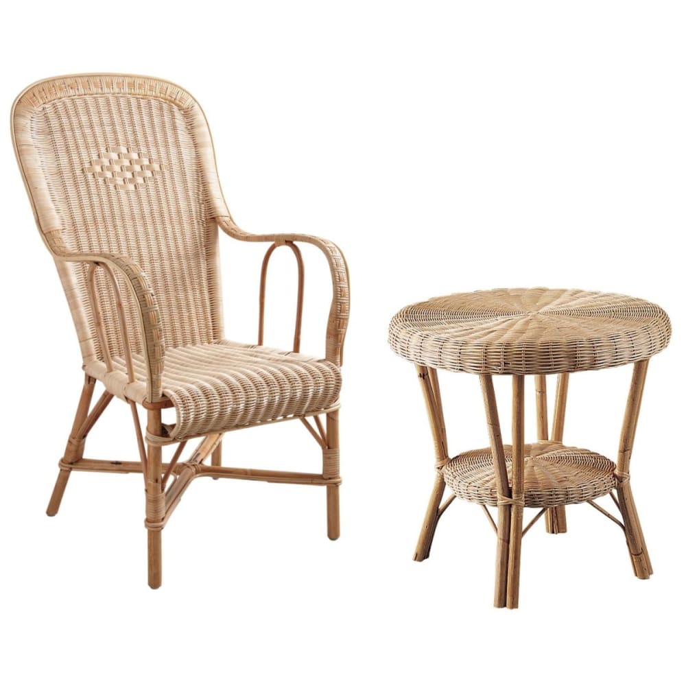 Petit+salon+en+manau+et+moelle+de+rotin