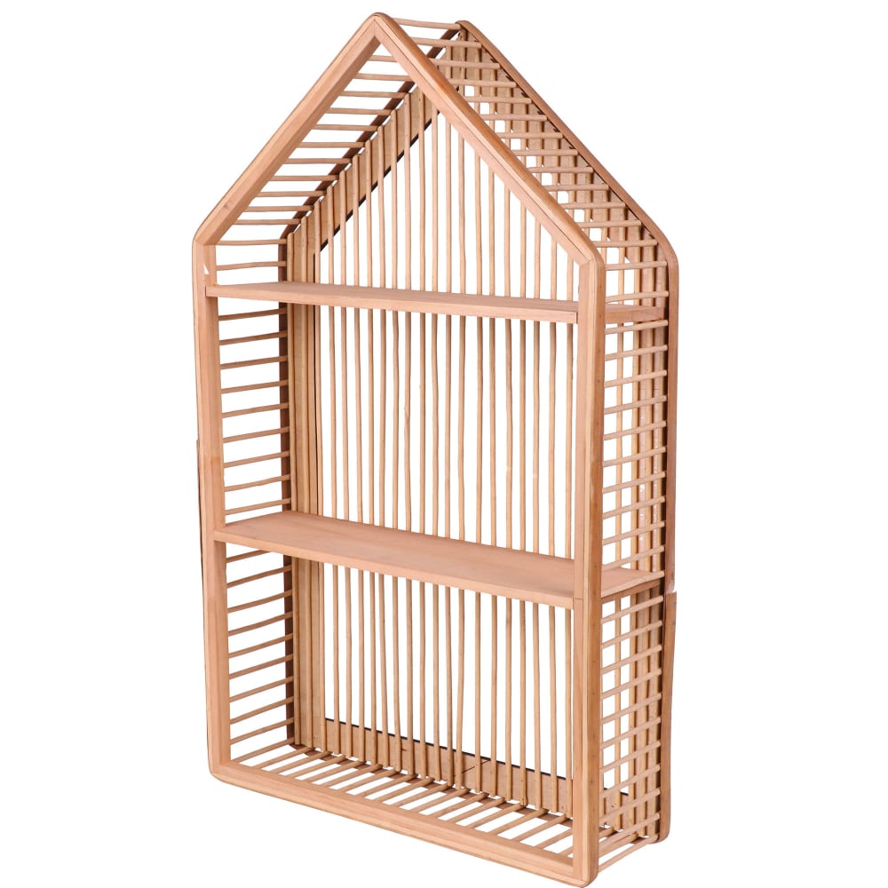 Étagère murale 2 niveaux bois maison