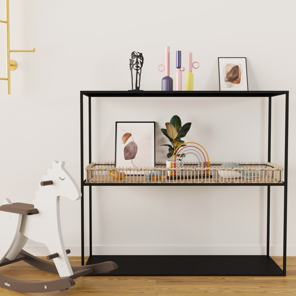 Console en métal et bambou