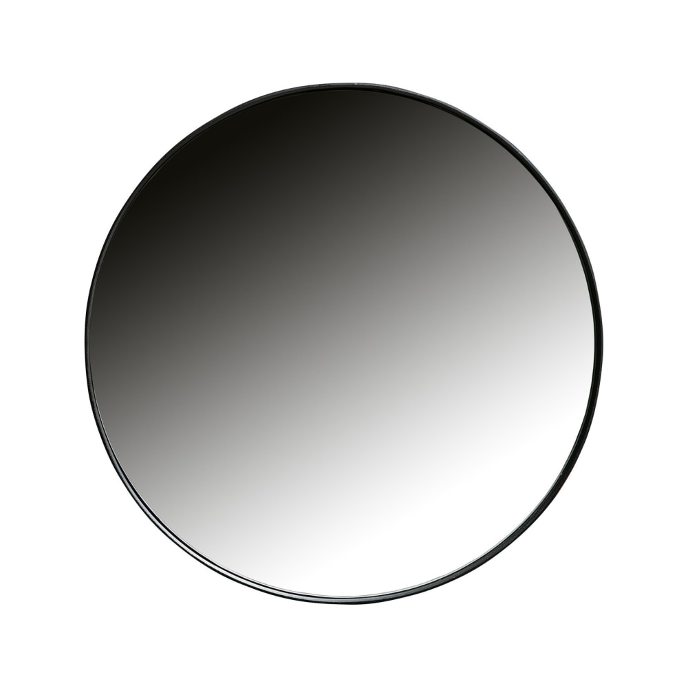 Petit miroir rond en métal noir