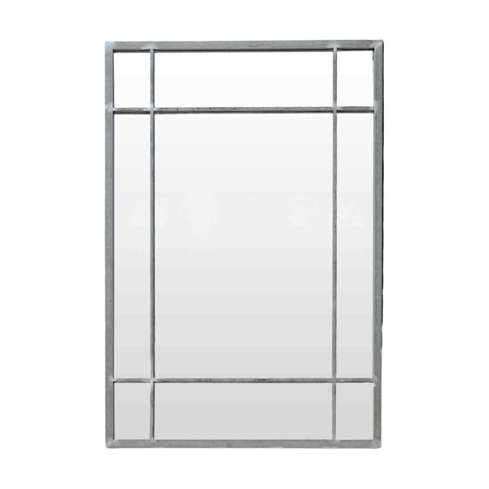 Miroir rectangulaire en métal gris 130x90 cm