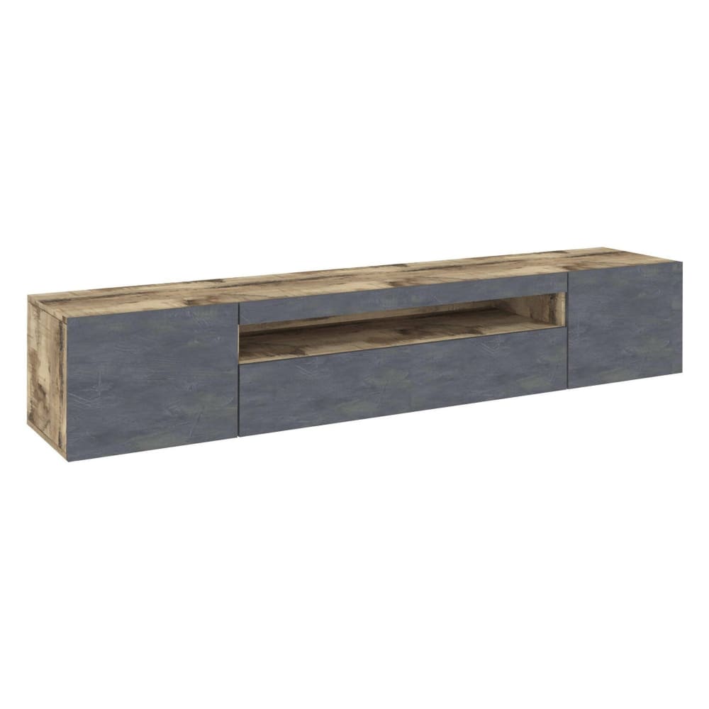 Dmora TV-Ständer in Ahornholzoptik, Schiefer 200x40h37 cm style modern Braun