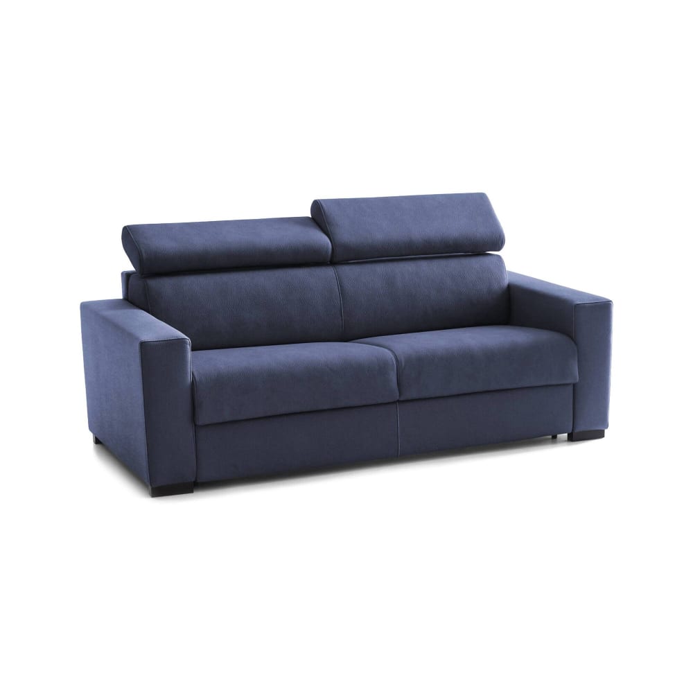Canapé lit 2 places en tissu bleu 160x95 cm