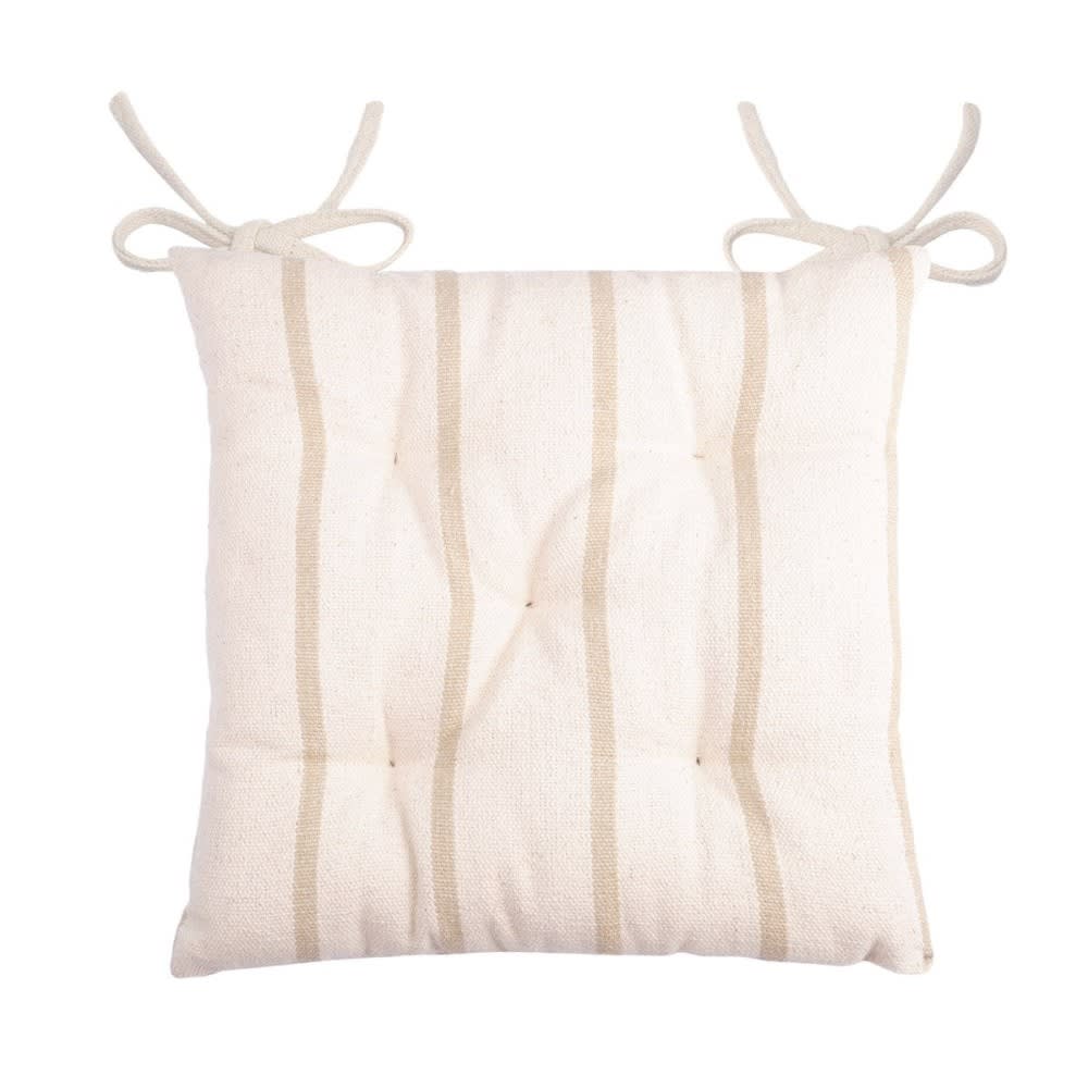 Galettes de chaise 5 points lin coton 40x40cm - Lot de 4