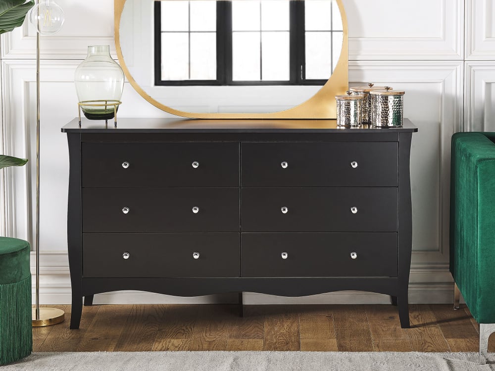 Commode à 6 tiroirs noir