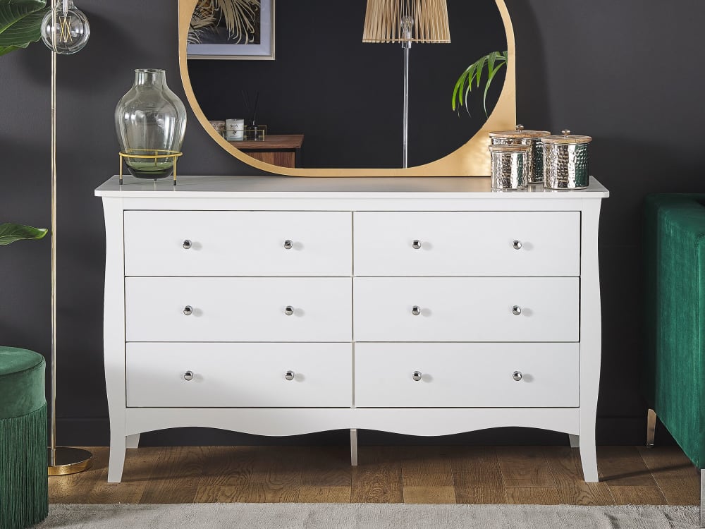 Kommode mit 6 Schubladen aus Holzwerkstoff 75cm, weiß - Maisons