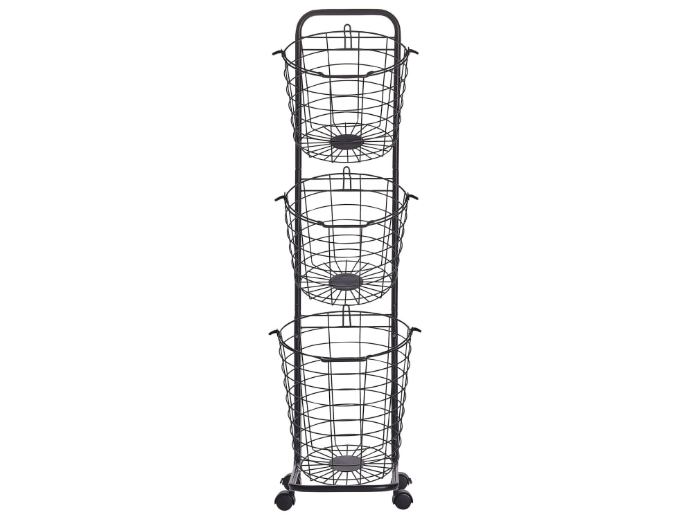 Beliani Korbständer aus Metall, schwarz style industrial - Metall