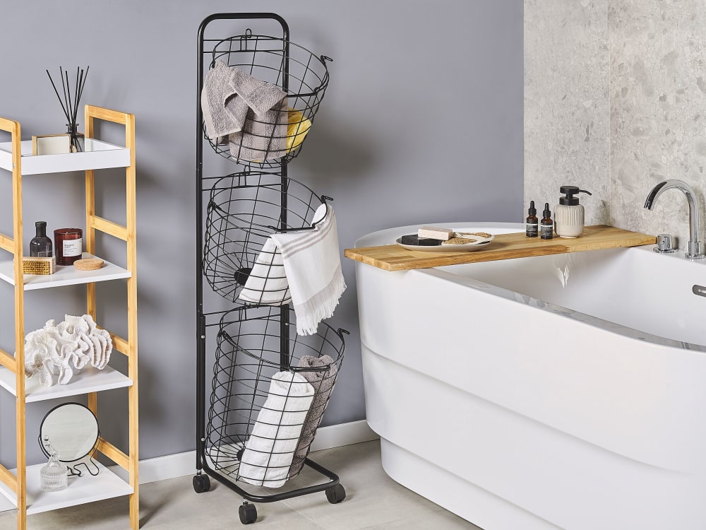 Korbständer aus Metall, schwarz - Maisons Du Monde
