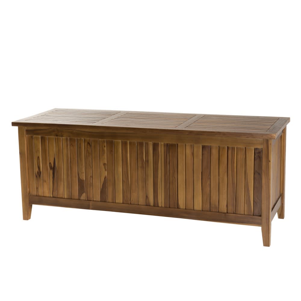 Coffre de jardin piscine en teck huilé 165x55cm