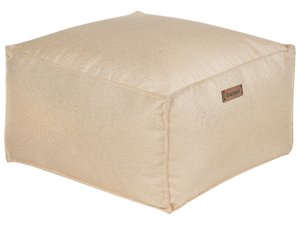 Pouf en tissu beige 50x30cm