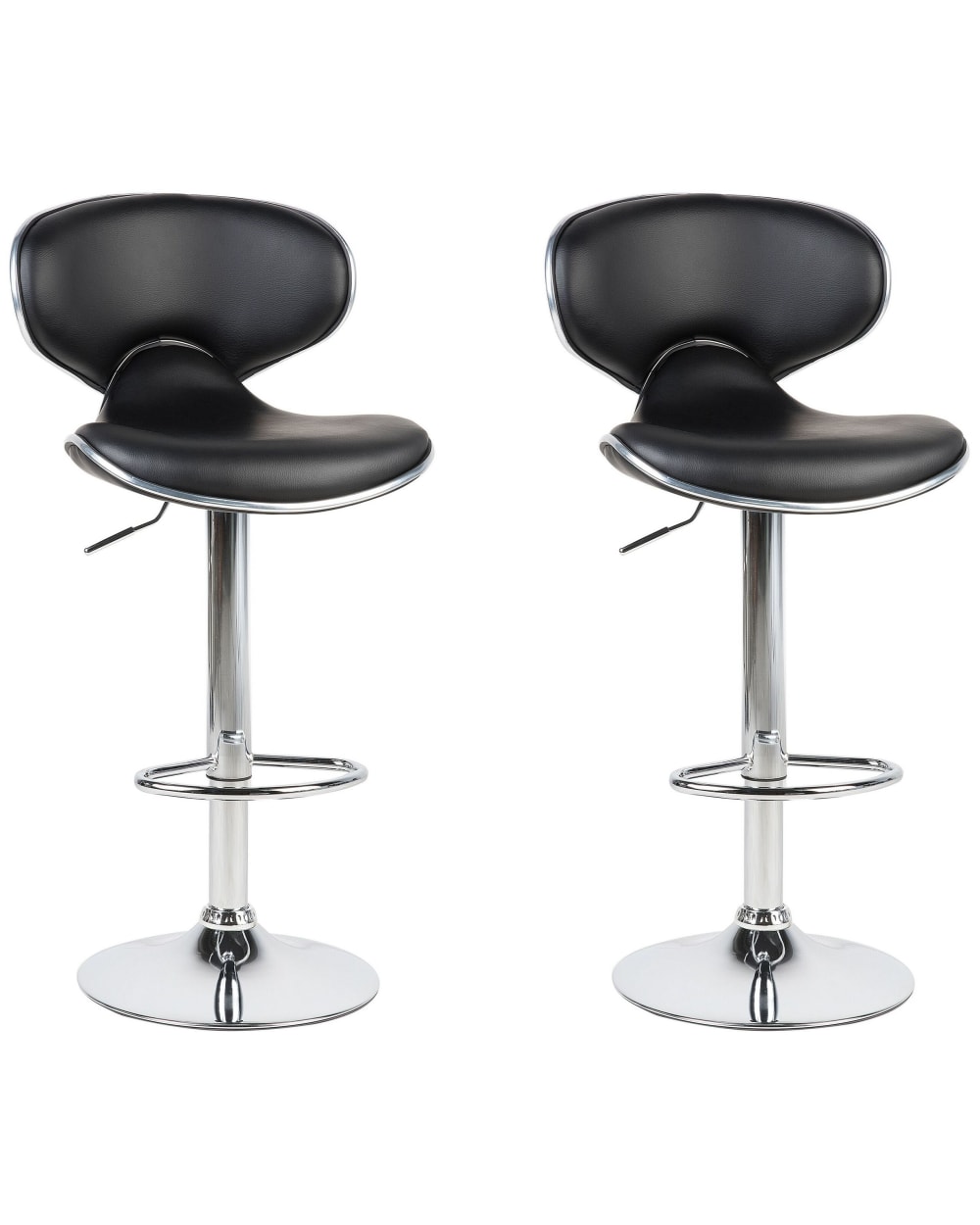 Lot 2 chaises bar - cuir noir
