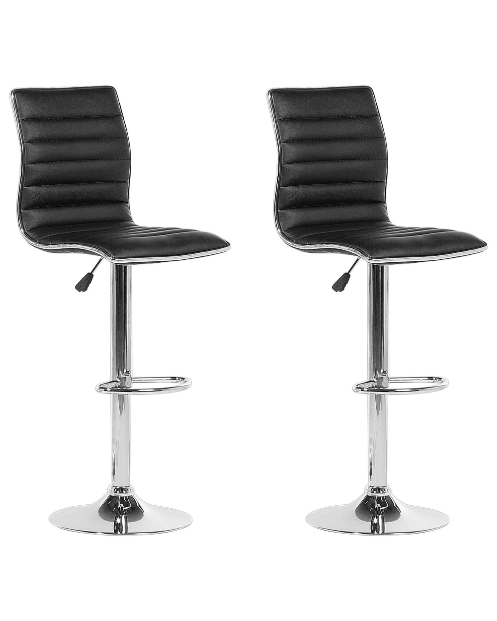 Beliani Set mit 2 Barstühlen aus Kunstleder, schwarz style modern - Pvc - Polyvinlychlorid