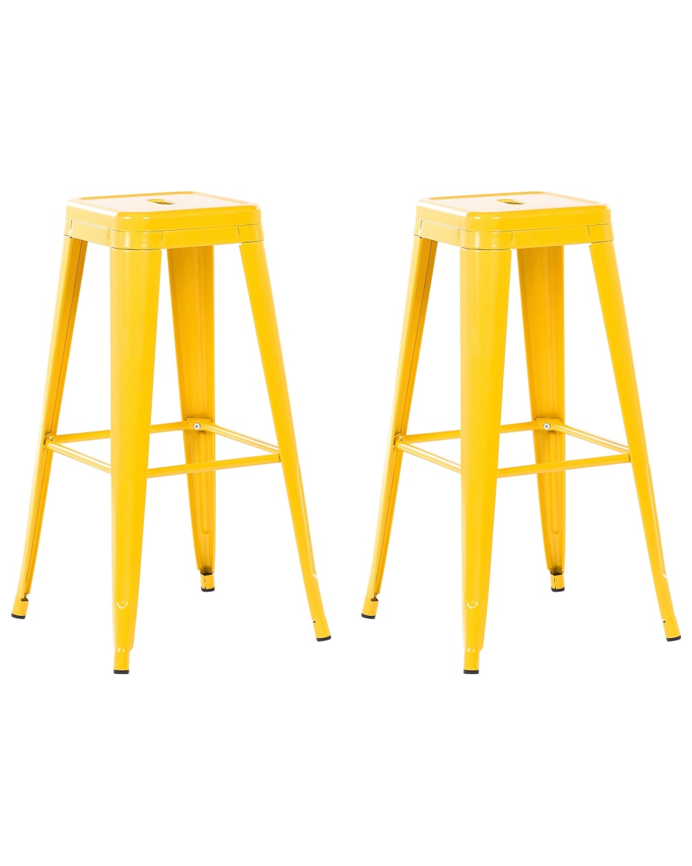 Lot de 2 tabourets de bar métal jaune