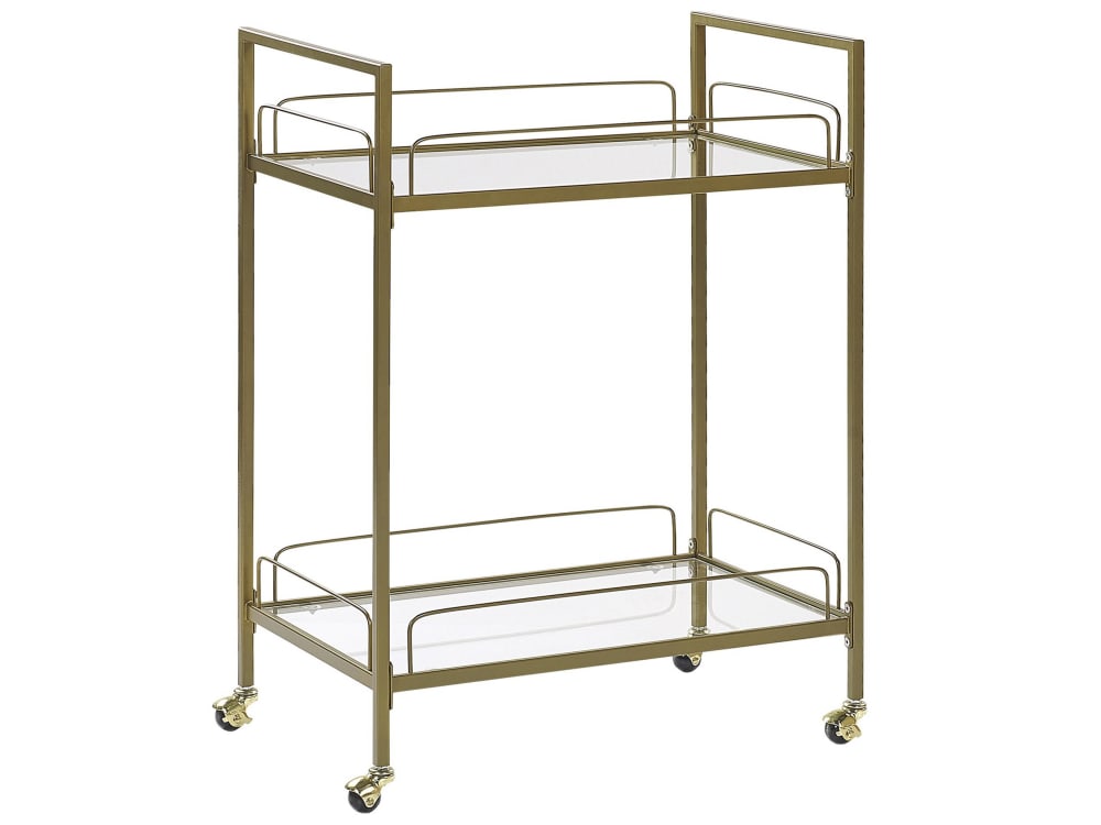 Servierwagen Aus Sicherheitsglas, Eisen 90Cm, Gold