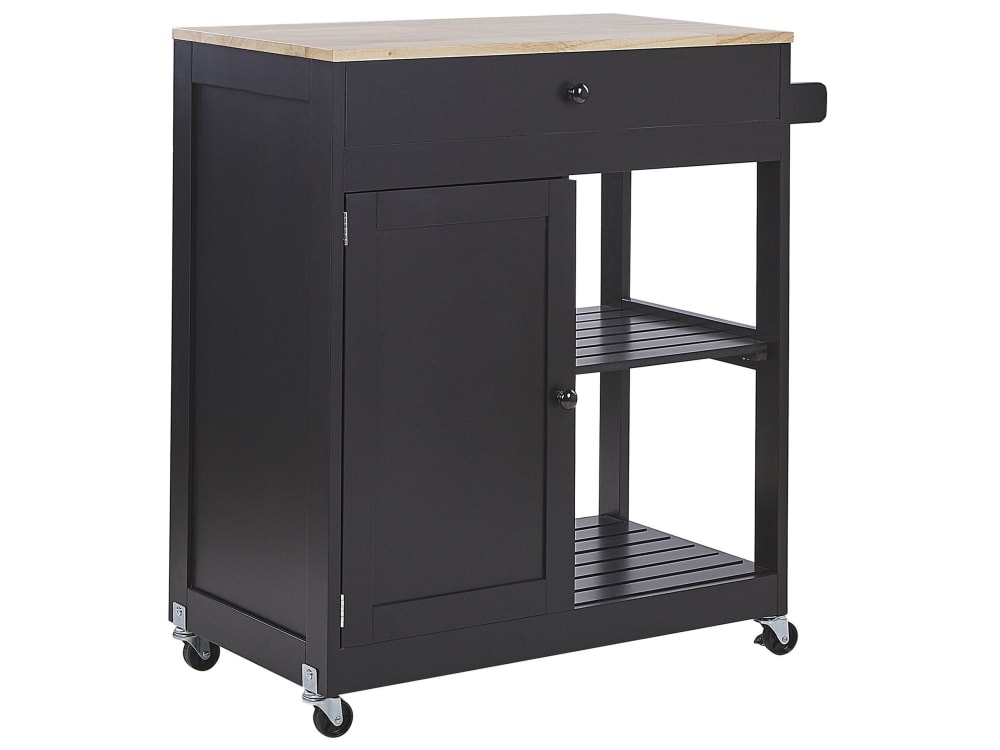 Beliani Servierwagen aus Mdf-platte 87cm, schwarz style classic chic - Spanplatte