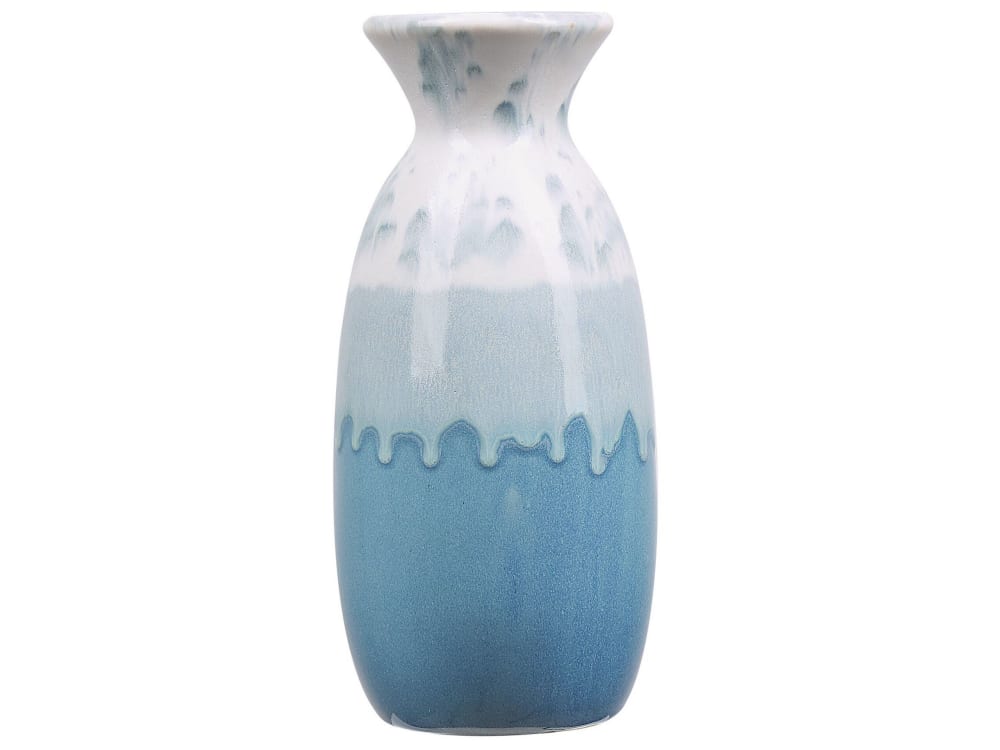 Vase à fleurs grès 25 cm bleu