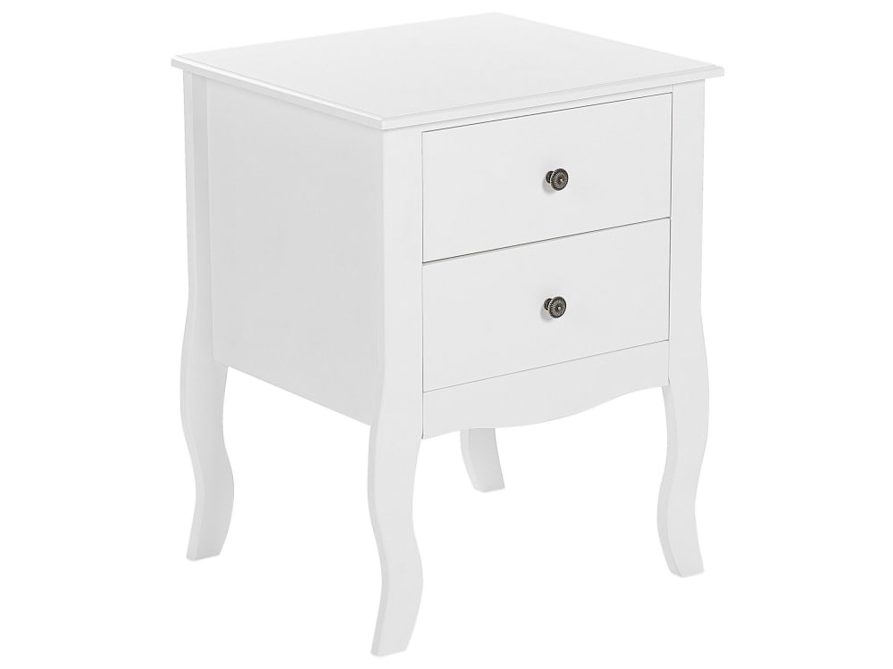 Table de nuit à 2 tiroirs blanc