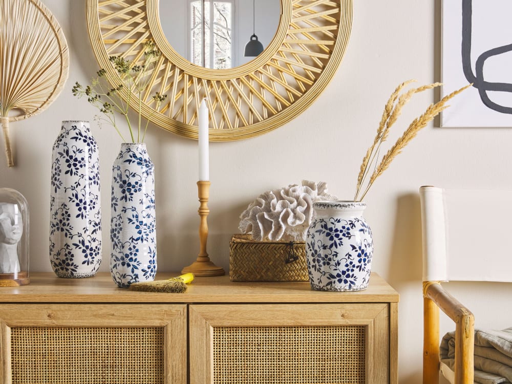 Blumenvase aus Keramik 35cm, weiß - Maisons Du Monde