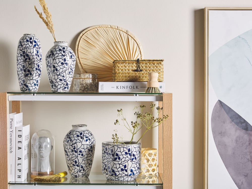 Blumenvase aus Keramik 22cm, weiß - Maisons Du Monde