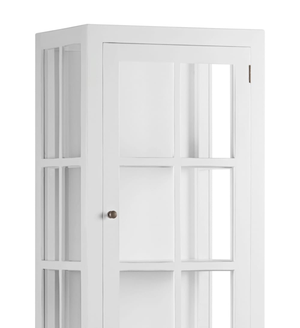 Vitrine en bois de mindi blanc H 190 cm