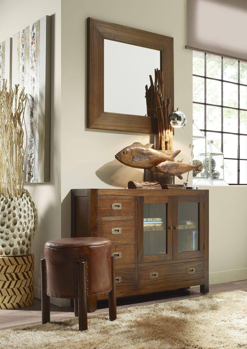 Miroir en bois de mindi 80x80 - Maisons du Monde