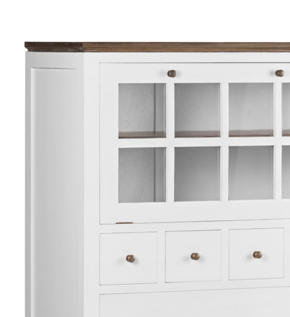 Cómoda de madera de mindi blanca y marrón anch. 135 cm - Maisons du Monde