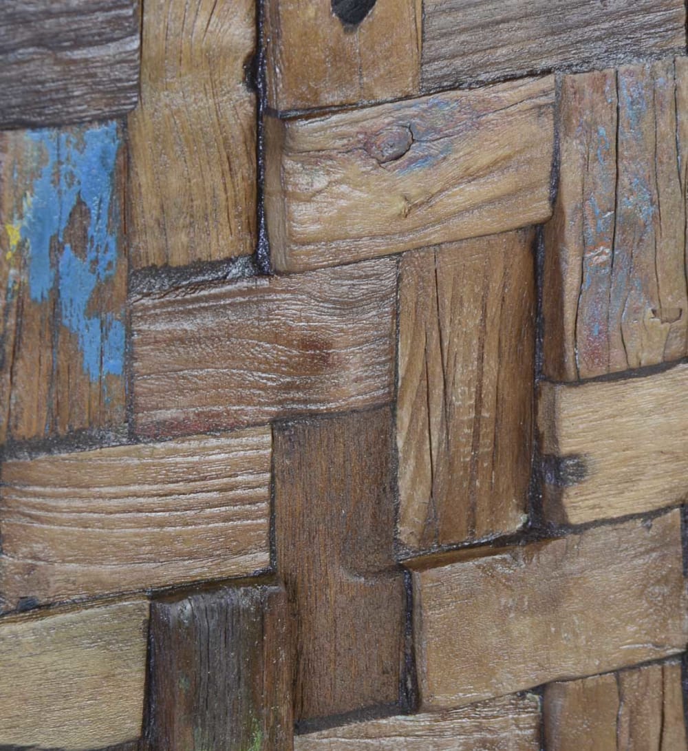Panneau morceaux en bois multicolorés 80x100 cm - Maisons du Monde