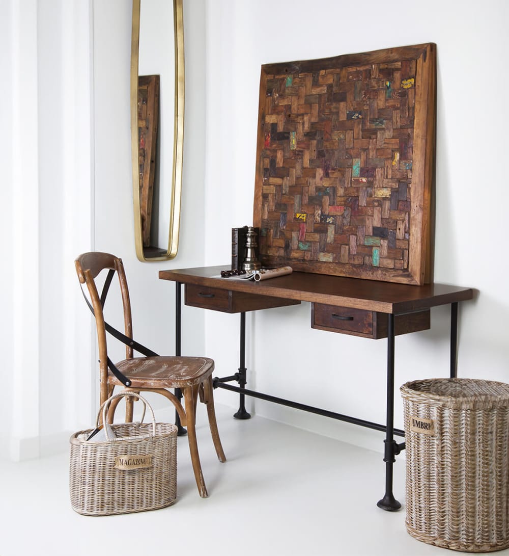 Panneau morceaux en bois multicolorés 80x80 cm - Maisons du Monde