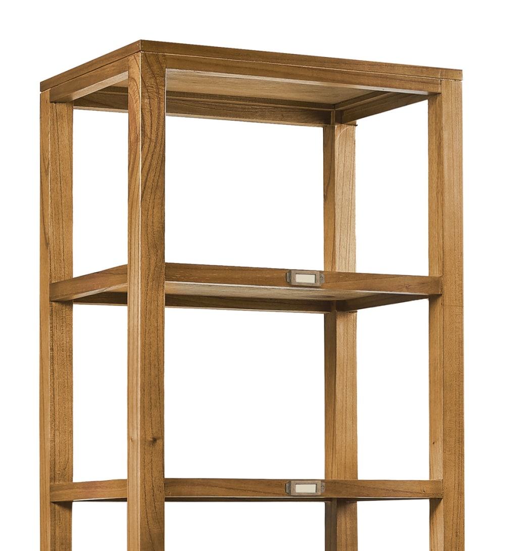 Libreria in legno di mindi e ferro marrone e nera H 190 cm -