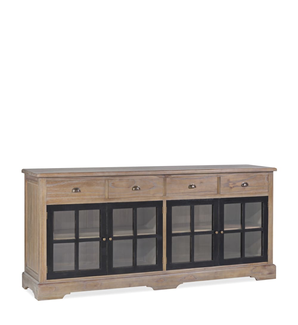 MOYCOR Sideboard aus Mindi-Holz, L 200 cm, zweifarbig style landhaus Beige Holz
