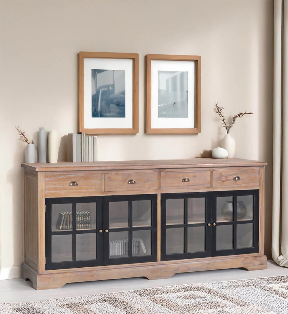 Sideboard aus Mindi-Holz, L 200 cm, zweifarbig - Maisons Du Monde