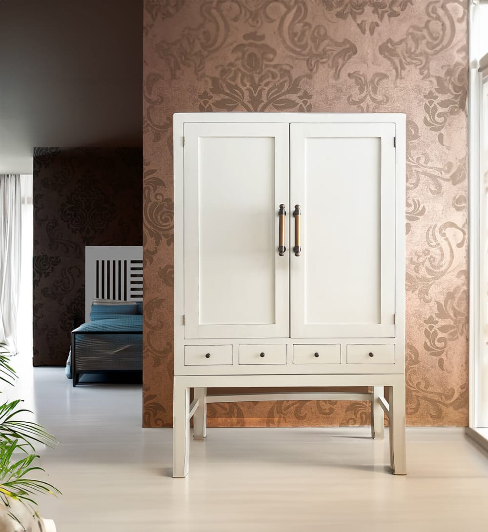 Buffet en bois de mindi blanc L 110 cm - Maisons du Monde