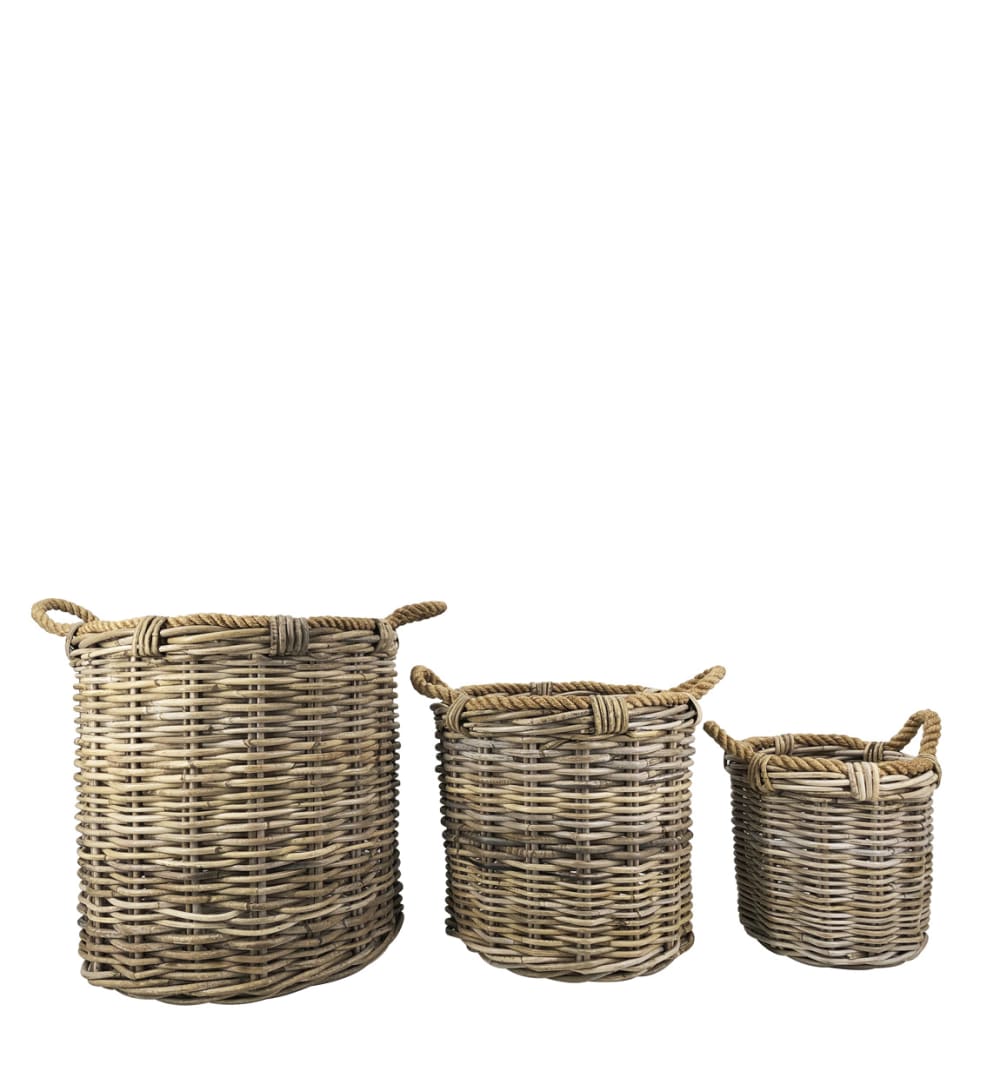 Paniers en rotin et corde Ø 40 cm - Maisons du Monde
