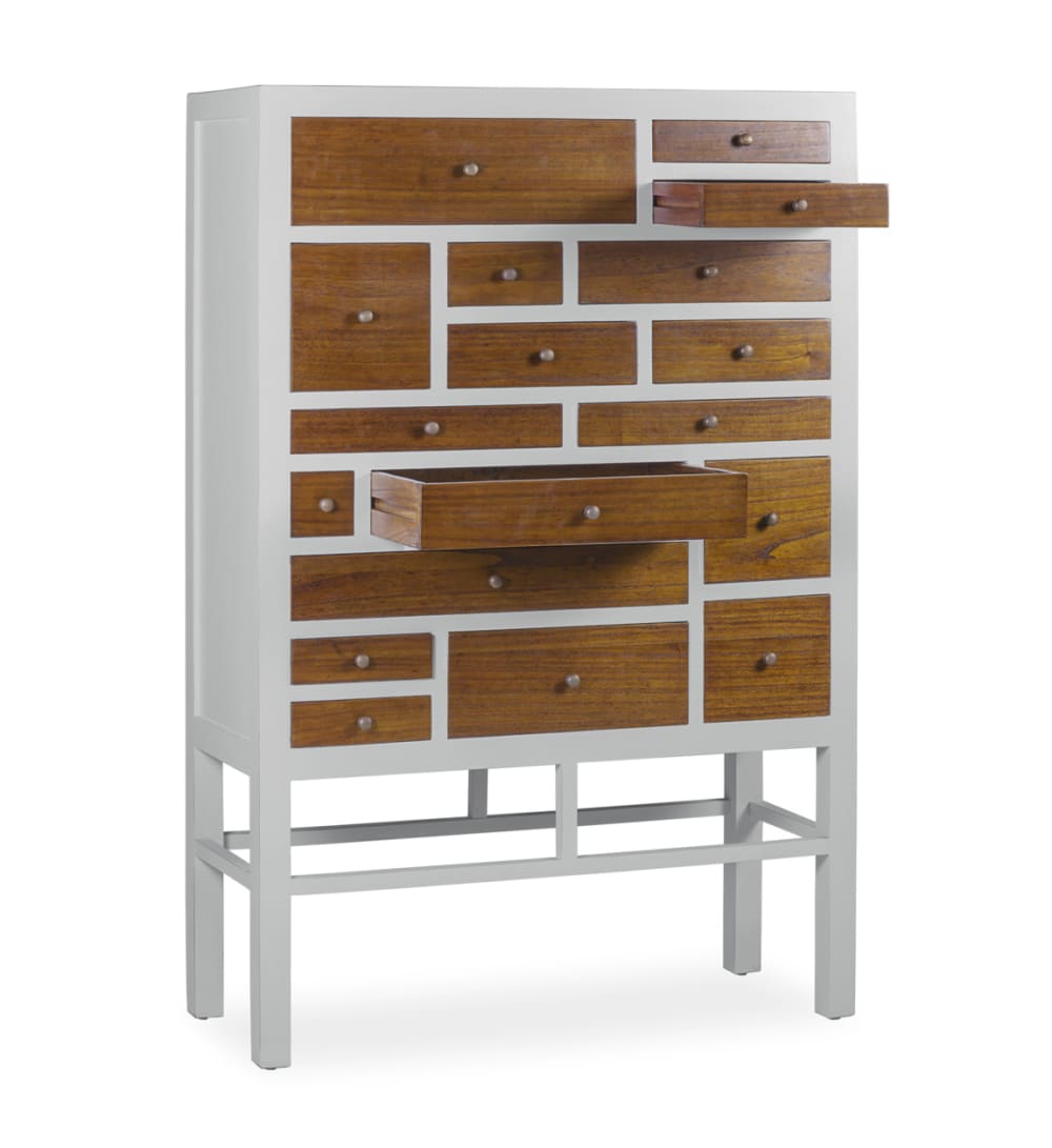 Cajonera de madera de mindi blanco y marrón anch. 100 cm - Maisons du Monde