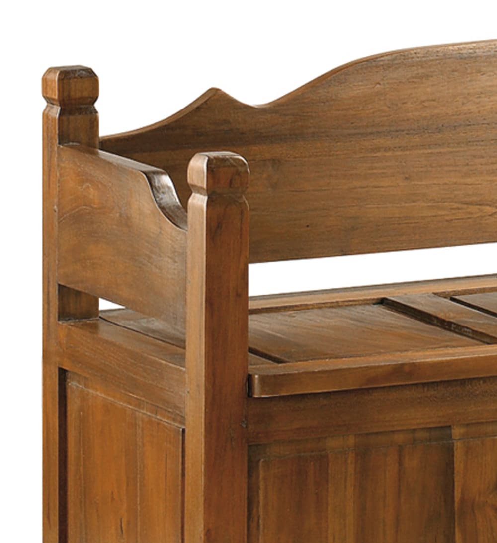 Banc avec coffre de rangement en mindi marron L 110 cm — vue 4
